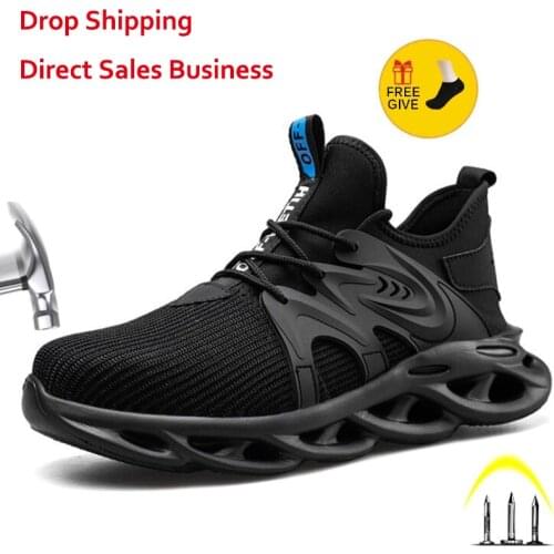 XPUHGM Work Safety Shoes For Men Women Summer Breathable Boots Working Steel Toe Anti-Smashing Construction Safety Work Sneakers