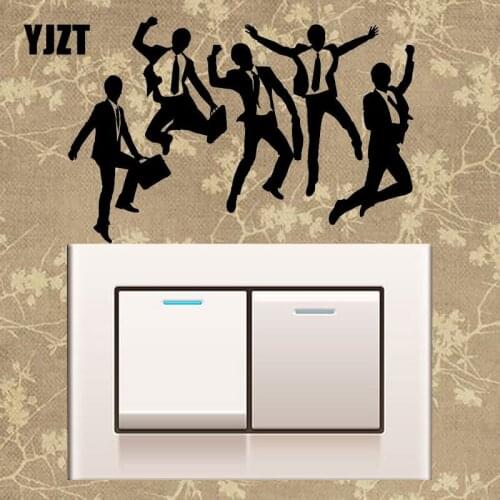 YJZT Office Workers Clerks Dress Accessories Vinyl Home Decor Wall Decal Light Switch Sticker S18-0101