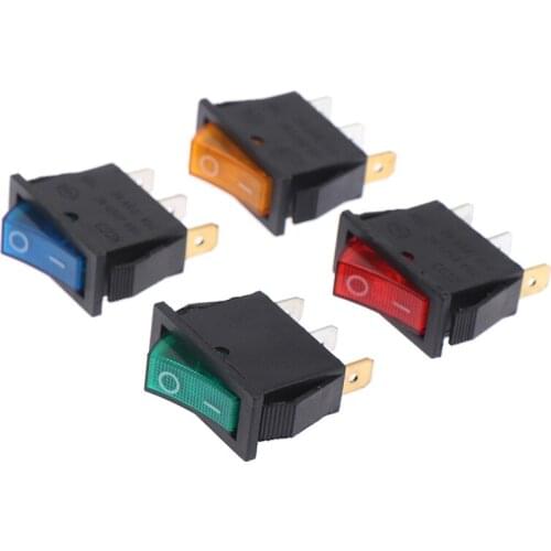 1 Pair Of KCD3 Rocker Power Supply With 3 Pin 2 Switch With Lamp