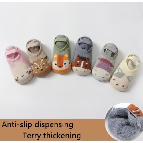 Spring Baby Girls Boys Cute Cartoon Non-slip Cotton Toddler Floor Socks Newborns Animal Pattern First Toddler Shoes