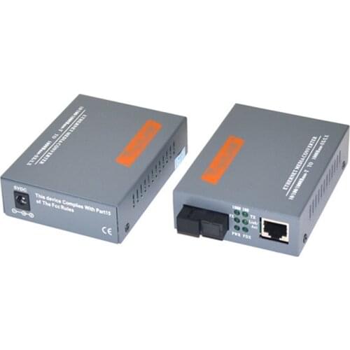 1 Pair Fiber Transceiver Gigabit Optical Fiber Media Converter 20KM SC 10/100/1000M Single Fiber Converter operation
