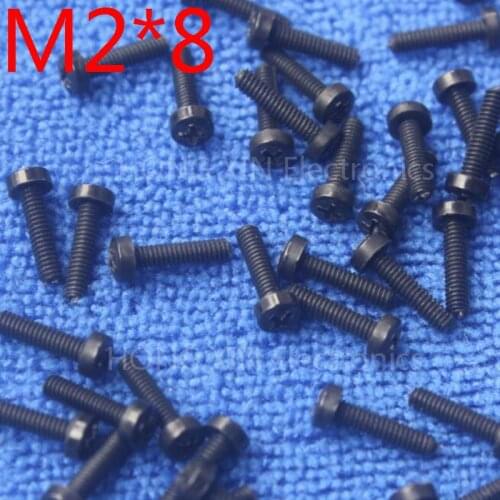 M2*8 black 1 pcs Round Head nylon Screw 8mm plastic screw Insulation Philips Screw brand new RoHS compliant PC/board DIY hobby