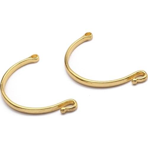 10pcs Metal Gold Color Half Cuff Hooks For Handmade Bracelet Jewelry Findings Making