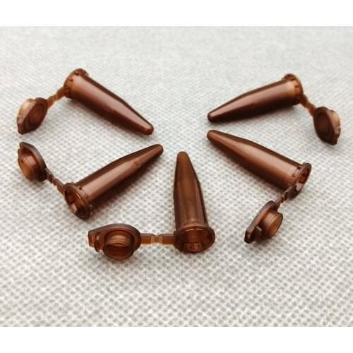 1000pcs/lot 0.5ml laboratory Brown Plastic Centrifuge Tube Light-proof V-bottom PCR tube with gland lid