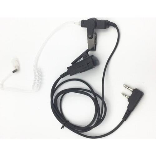 Security guard headset two way radio acoustic tube 2 pin ptt earpiece surveillance walkie spy headphone auricular for baofeng
