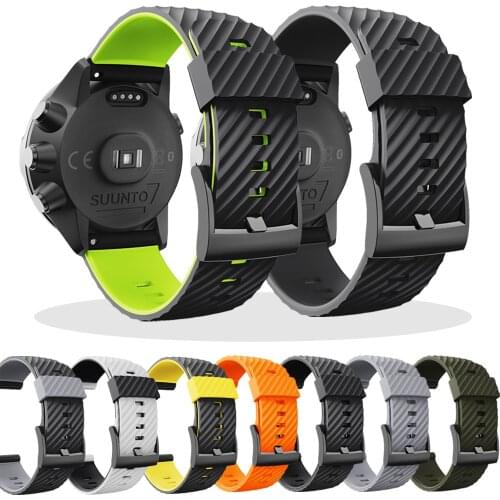 24mm Soft Silicone Band Strap for Suunto Sport Wrist HR Women Men Universal Watchband Fashion Bracelet for Suunto 7 9/ 9 Baro/D5