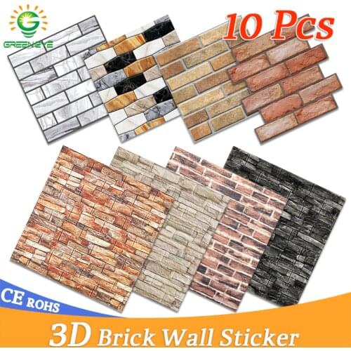 3D Wall Stickers DIY Brick stone pattern Self-Adhesive Waterproof 3D Wall Stickers Kitchen Backsplash Bathroom Wall Tile Paper