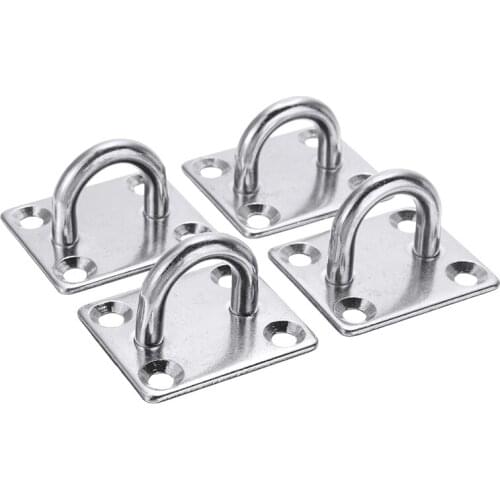 4pcs 5mm 316 Stainless Steel U Shaped 4 Hole Square Fixed Eye Plate Mounting Marine Hardware Accessories