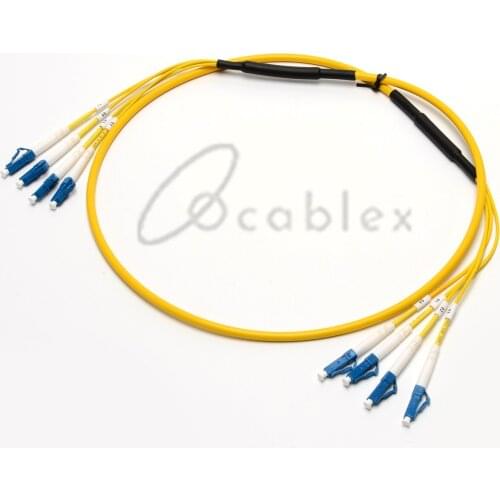 4 Cores SM Armored LC UPC-SC UPC 2.0mm Armored Bunch Pigtail Patch Cord Jumper Cable Single Mode Optic for Network Pigtail