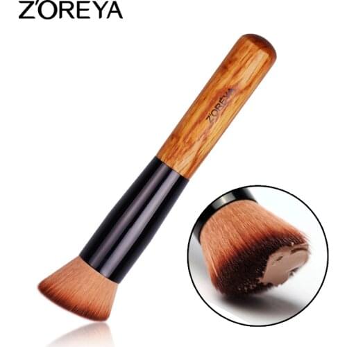 Zoreya Brand Lady Oblique angle Multi-Function Pro Concealer Make up Brush wooden handle Brush Cosmetics