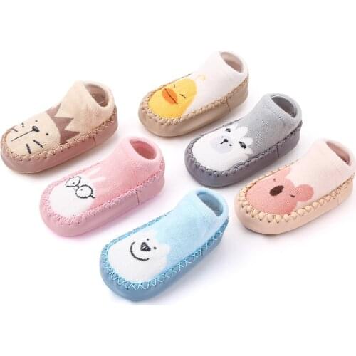 Cotton fabric Cartoon Baby Shoes Slip On Soft Toddler Shoes Non Slip Baby Floor Socks