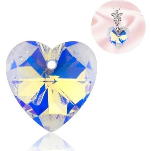 18mm crystal heart beads glass 6228 Heart pendant crystal charms rhinestone for Earring necklace DIY jewelry accessories 12pcs