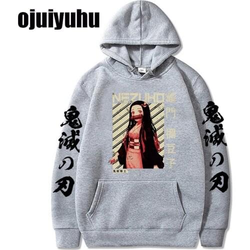 Kawaii Japanese Anime Demon Slayer Hoodies Women Harajuku Cartoon Kimetsu No Yaiba Graphic Hoody Korean Style Sweatshirts Female