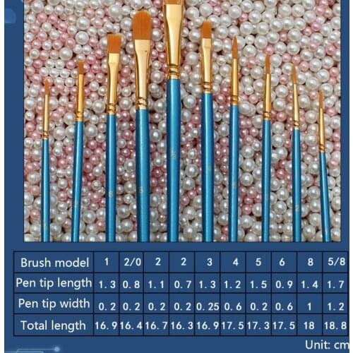 10pcs/set Watercolor Oil Acrylic Artist Paint Brushes Nylon Hair Painting Brush
