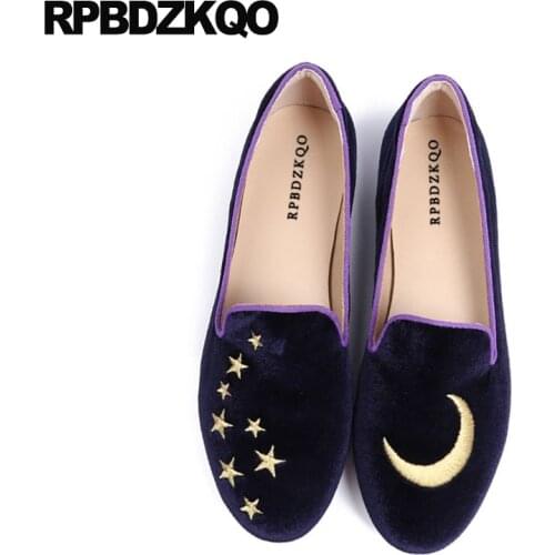 Slip On Ladies Large Size Kawaii Women 10 Chinese Embroidered Shoes 41 Embroidery 33 China Navy Blue Flats Loafers 2021 Velvet