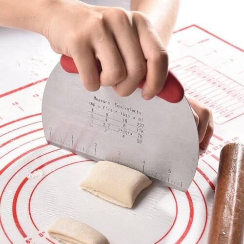 Dough Cutter Scraper Multifunction Stainless Steel Scale Spatula Bread Knife With Measurement Baking Tool Bakeware