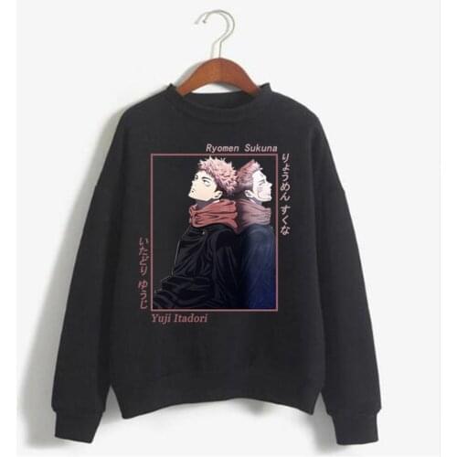 Hot Anime Jujutsu Kaisen Men Sweatshirt Cool Casual Loog Sleeve Yuji Itadori Printed Mens Ryomen Sukuna Hoodie Sweatshirts