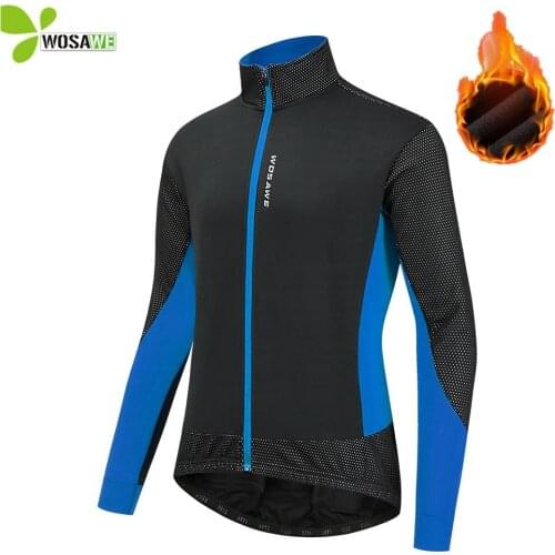 WOSAWE Winter Mens Bicycle Sports Windproof Cycling Jacket Thermal Warm Fleece MTB Bike Top Jersey Windbreaker Women
