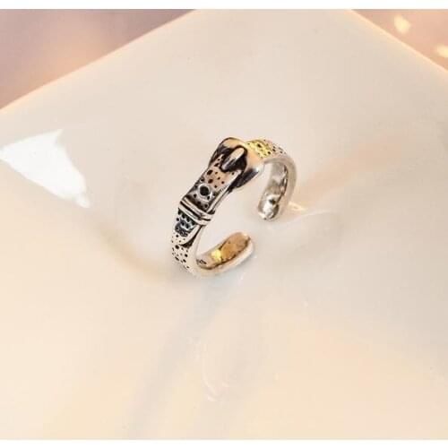 925 Sterling Silver Retro Fashion Belt Type Ring Geometric Ring Wild Personality Men and Women Style Ring Minnesota Wild