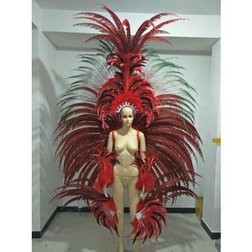 Feather clothing Stage performance catwalk carnival Headdress flower pubs party Mens wear womens clothing