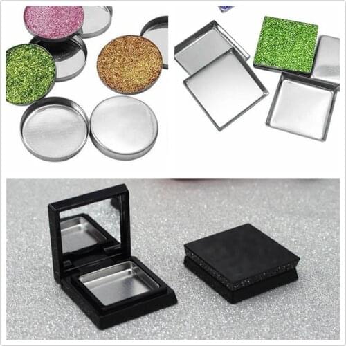 50pcs Square Round Empty Metal Pans Tins Eyeshadow Palette Magnetic Makeup Palette Blush Lipstick Eyeshadow Refillable Tins