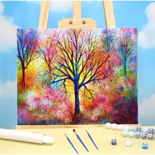Natural Scenery Exuberance Coloring By Numbers Painting Package Acrylic Paints 50*70 Paiting By Numbers Home Drawing