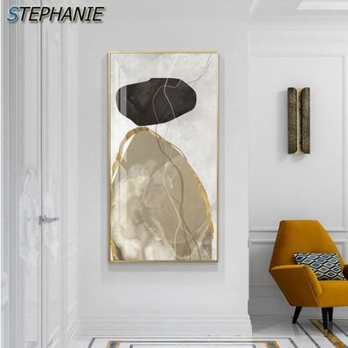 Nordic Black N Grey Stone Posters Fashion Canvas Painting Artistic Posters and Prints for Living Room Bedroom Abstract Wall Art