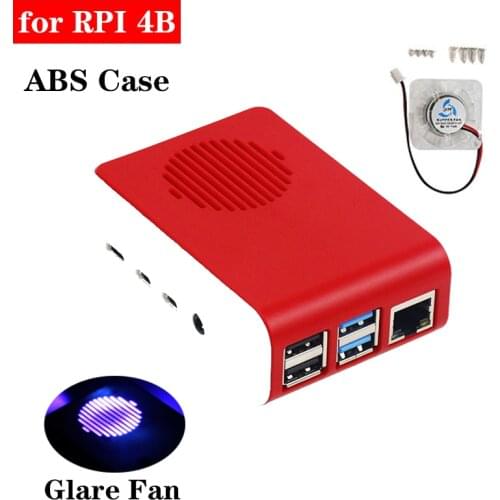 Raspberry Pi 4 Case Protective ABS Case Box Shell Enclosure with Glare Cooling Fan Colorful Cooler for Raspberry Pi 4 Model B 4B