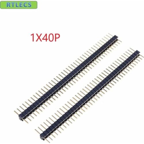 10pcs 1x40 P 1.27mm Pitch Pin Header single row Male straight gold plated Rohs