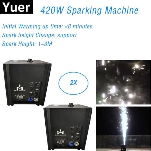 2Pcs/Lot Stage Fountain Cold Spark Machine 420W DMX512 Wireless controller Suitable for Disco luces DJ Party Bar Firework Effect