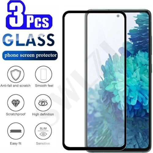 3Pcs full glue cover for Samsung Galaxy S21 plus Ultra tempered glass screen protecto S20 FE S10 5G lite S10E S9 S8 S7 edge Film
