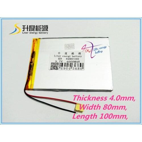4080100 3.7V 4000MAH 408099 Battery Tablet PC tablet generic brand new lithium polymer battery