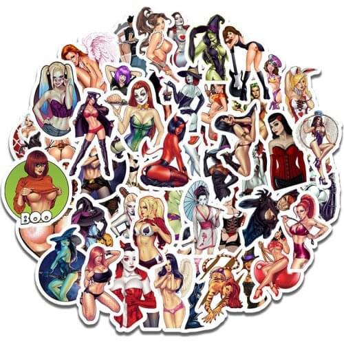 50Pcs Demon Sexy Girl Sticker Waterproof Suitcase Bike Motorcycle Helmet Car Styling Accessories Stickers