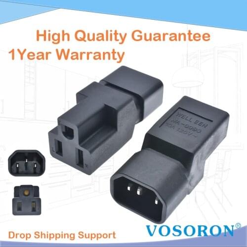 IEC320 C14 to 5-15R Plug adapter,C13 to 5-15R Converter,3Pin IEC male to US NEMA fema AC PLUG CONVERTER,Drop shipping