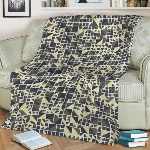 Abstract Geometric Pattern 3D Printed Velvet Plush Throw Fleece Blanket Bedspread Sherpa Blanket Home Decora