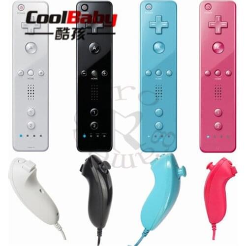 For Nintend Wii 2 in 1 Wireless GamePad Remote Controller Without Motion Plus + Nunchuck For Nintendo Wii Controller Joystick