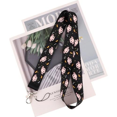 Ransitute R2307 Pig Cartoon Key Chain Lanyard Gifts For Child Students Friends Phone USB Badge Holder Necklace