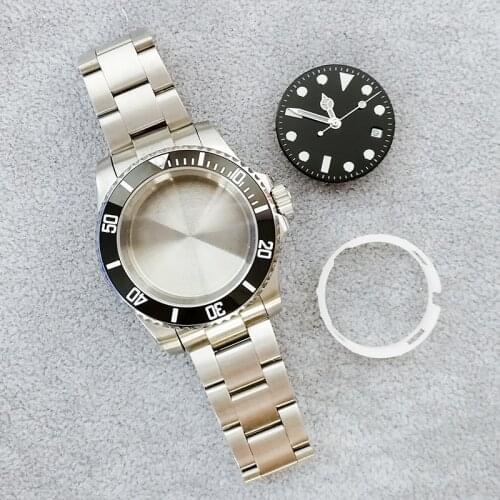 40mm inorganic core case accessories sapphire glass no magnifying glass sliding lock safety folding buckle watch chain for men