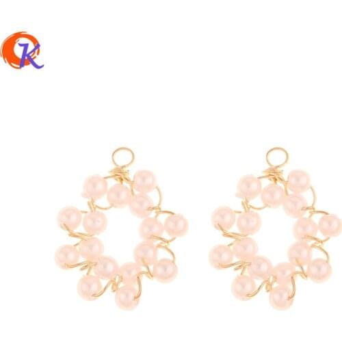 Cordial Design 30Pcs 22*24MM Jewelry Accessories/Hand Made/Genuine Gold Plating/Imitation Pearl/DIY Making/Earring Findings