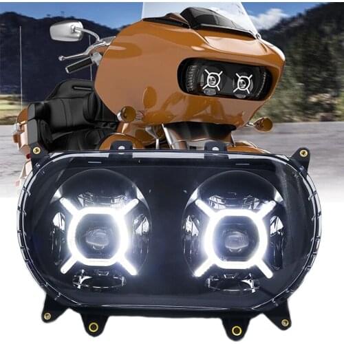 For 2015-2020 Road Glide Headlight Led White DRL Dual Headlamp 124W For Road Glide Refit Motorcycle Front Driving Lights