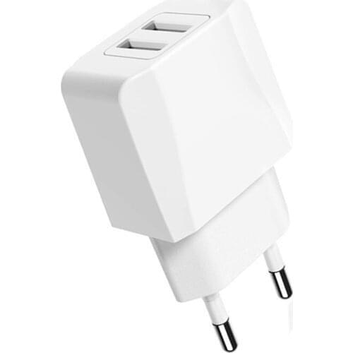 Dual USB Charger Fast Charging 5V 2.1A Smart Intelligent Safe Fireproof USB Charger For Europe