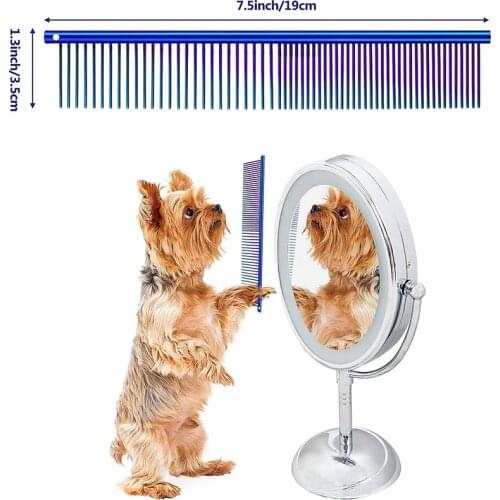 3 Pieces Pet Steel Combs Pet Dog Cat Grooming Comb Multi-Color Dog Comb with Stainless Steel Teeth for Removing Tangles