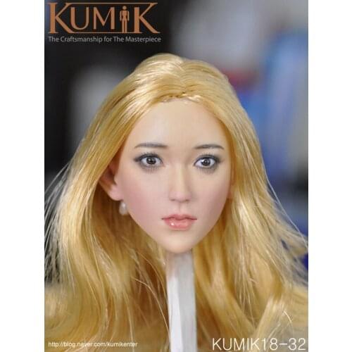 KUMIK KM18-32 1/6 Scale head sculpt Blonde girl With Hair for 12inch Phicen Tbleague JIAOUL Doll Toys