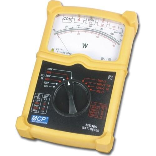 MCP MS305 - analog three phase watt meter amp meter voltage meter