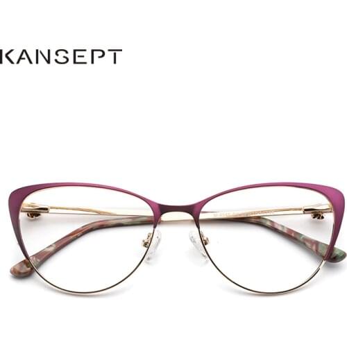 Metal Women Metal Glasses Frame Cat Eye Glasses Women Myopia Optical Clear Eyeglasses Frame Brand Designer Vintage
