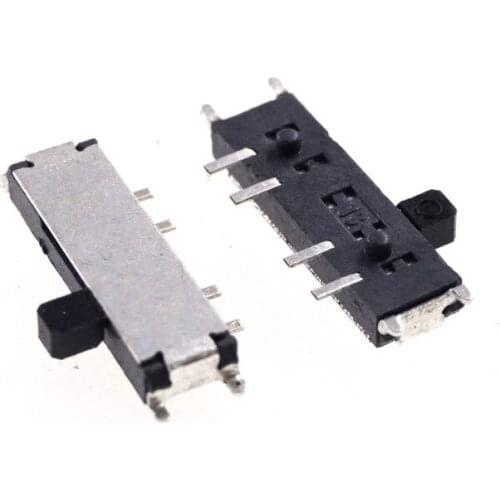 10 pcs Miniature Slide Switch 8 Pin 1P3T SP3T ON-ON-ON Right Angle SMT / SMD PCB 1.50mm Height