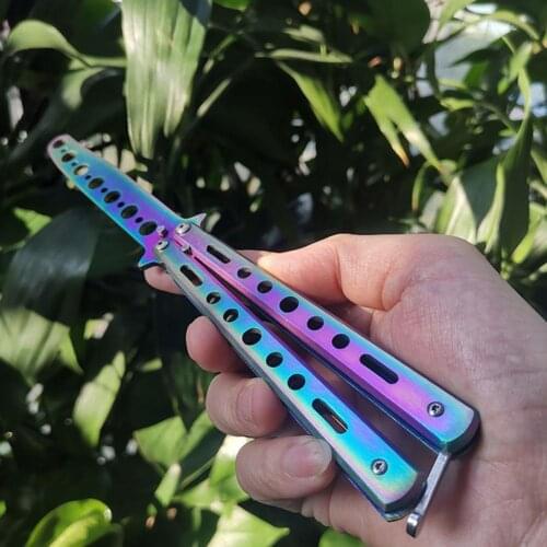 Multi-purpose Practical Metal Folding Butterfly Knife Trainer Decorative Knife Decor Safety for Trick