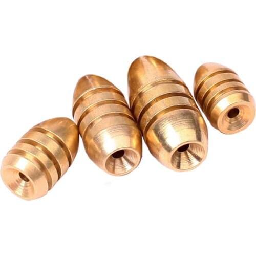 Brass Bullet Weights Fishing Sinkers Kit with Brass Sinker Weights Worm Weights for Freshwater Saltwater Bass Fishing