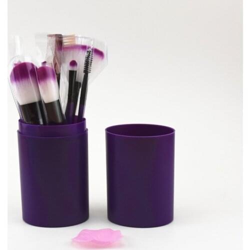 ROMANTIC BEAR Makeup Brushes Kit 12pcs brush Tools comes with plastic cask Pro Makeup Accessories for Eye 12sets/lot DHL Free