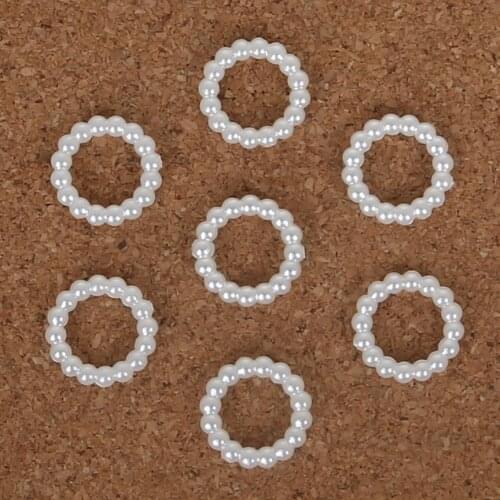 Wholesale 100pcs/lot 12mm ABS Imitation Pearls Leaves Designed Flat Back Cabochon Pearls For DIY Decoration